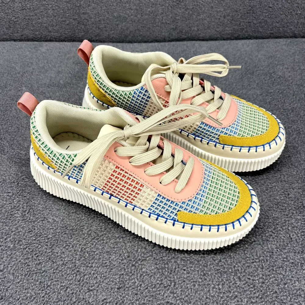 Nicole Miller Shoes Womens‎ 7 Beige Brita Mixed Woven sneaker
